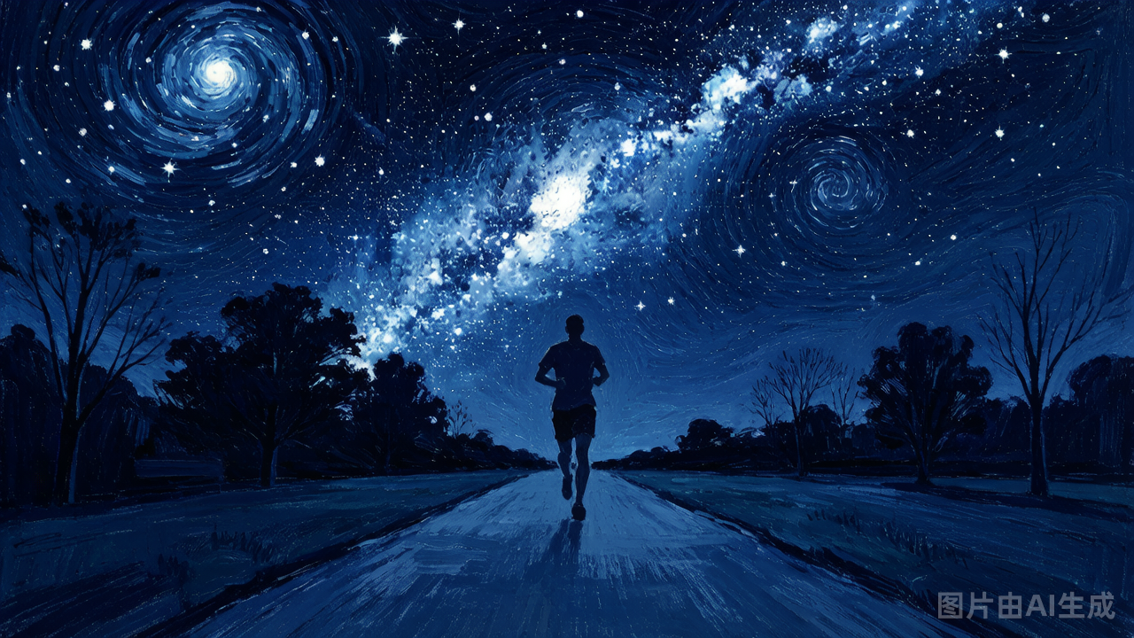 夜跑星空